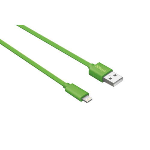 Плоский кабель Lightning/USB 1m - green
