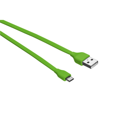 Кабель 20138 Trust MICRO-USB 1м плоский лаймовый