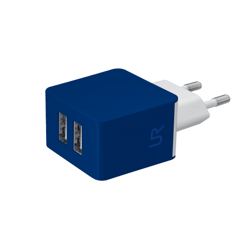 Зарядное устройство Trust USB (2 x 5Вт) - blue