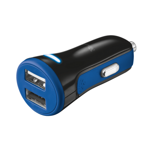 Автомобильное зарядное устройство TRUST ( 2USB x 20W) - blue